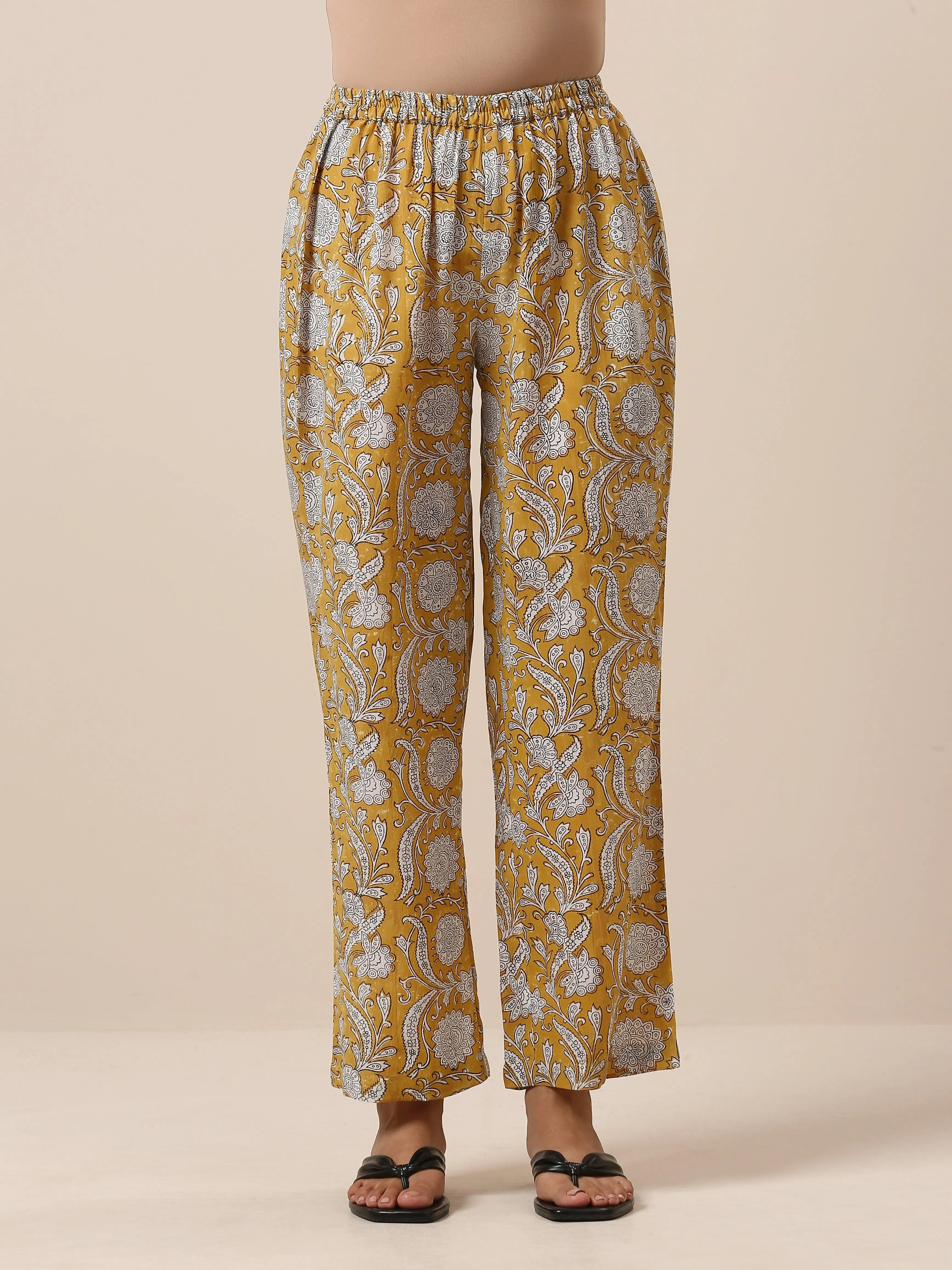 Cotton Hand Block Printed Yellow Co-Ord Set
