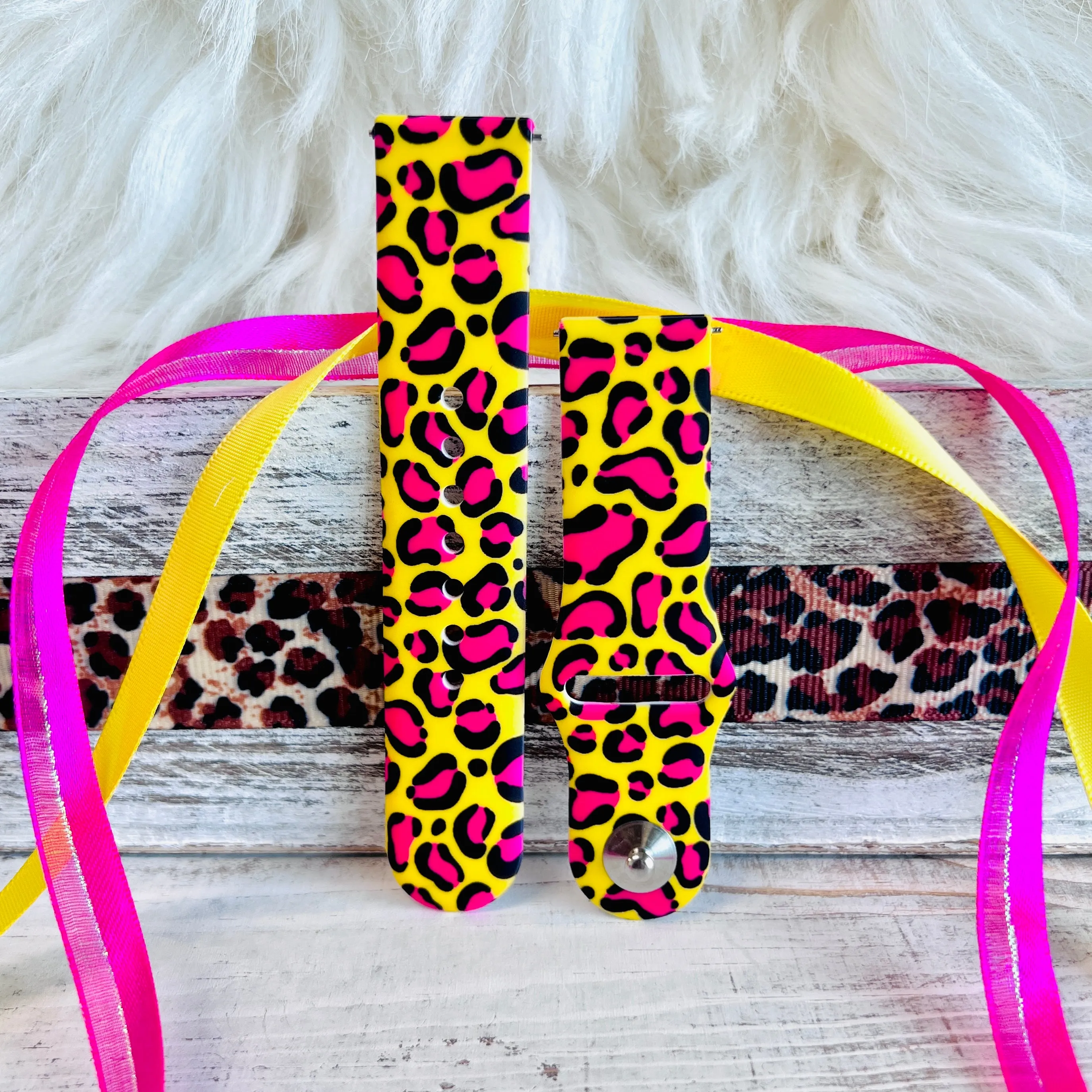 Electric Leopard Print Silicone Band For Samsung Watch