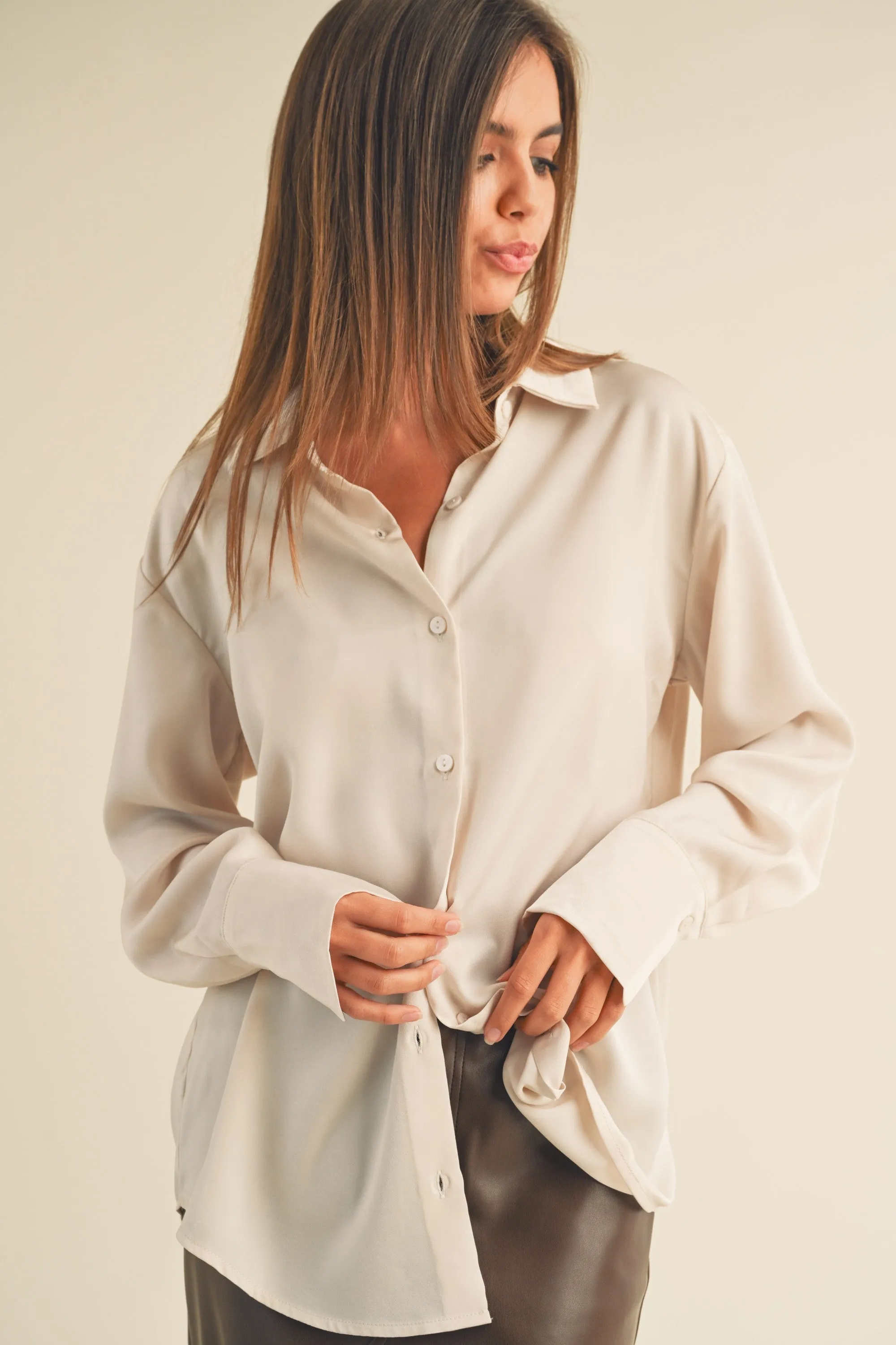 Estes Satin Button Down
