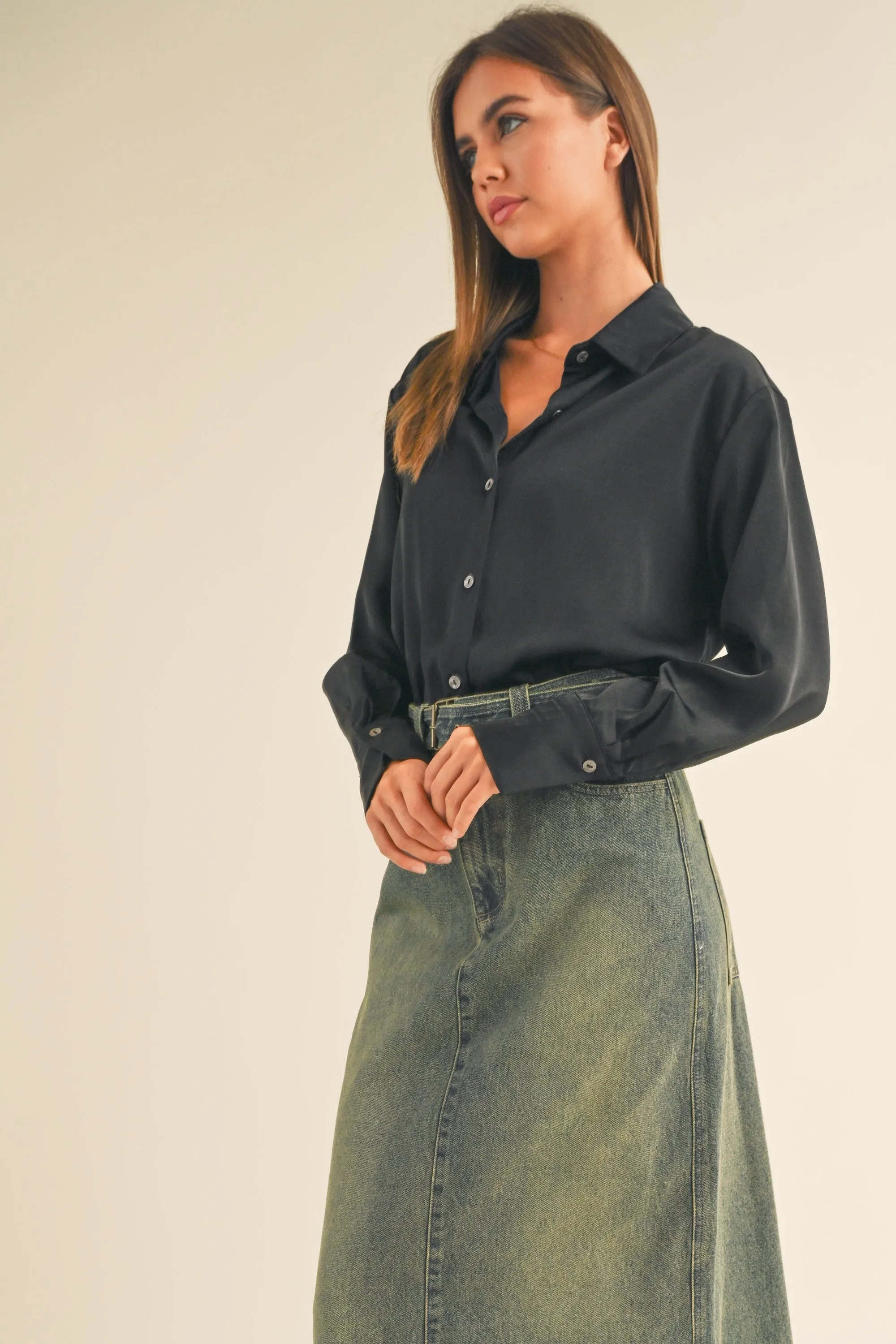 Estes Satin Button Down