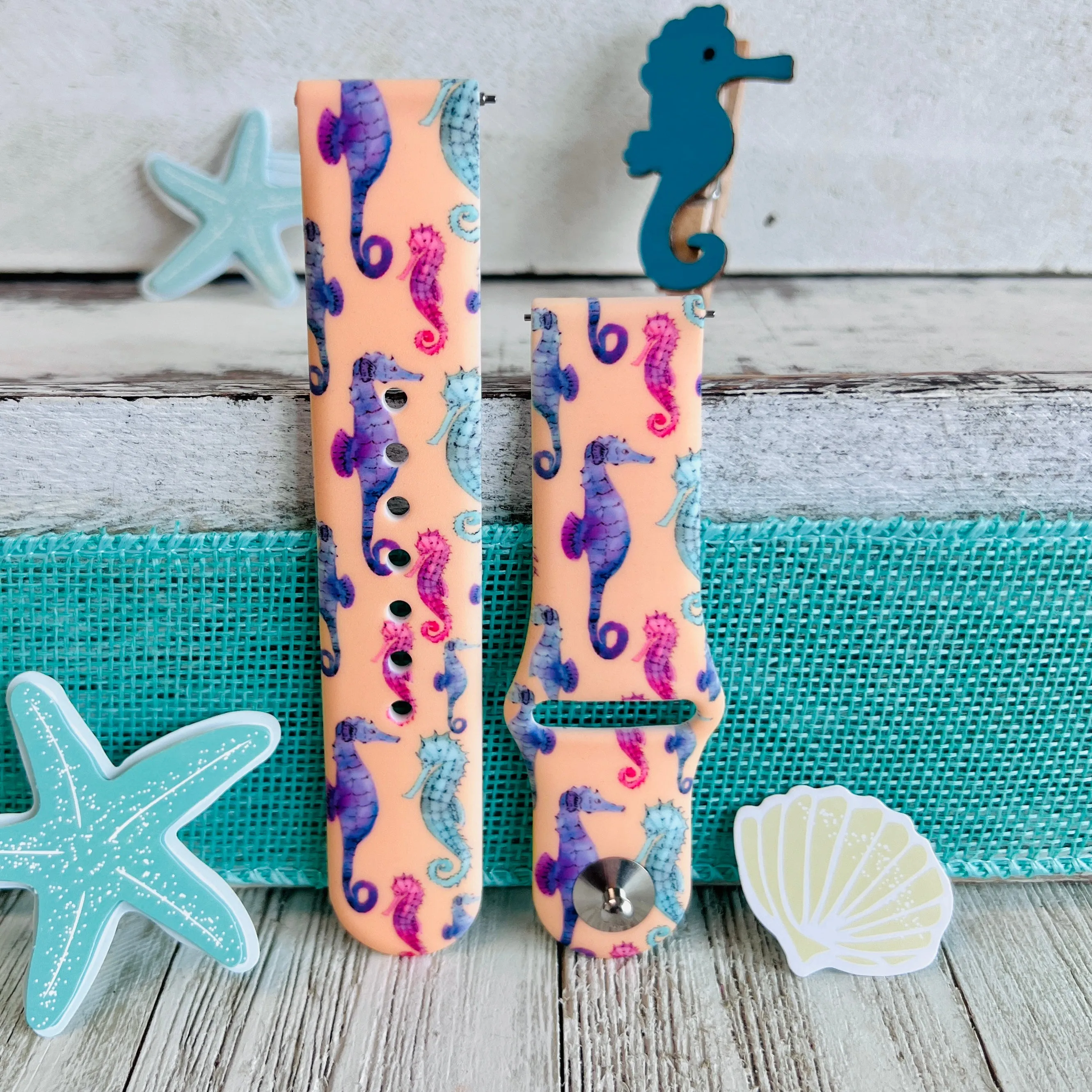 Fancy Seahorses  Print Silicone Band For Samsung Watch