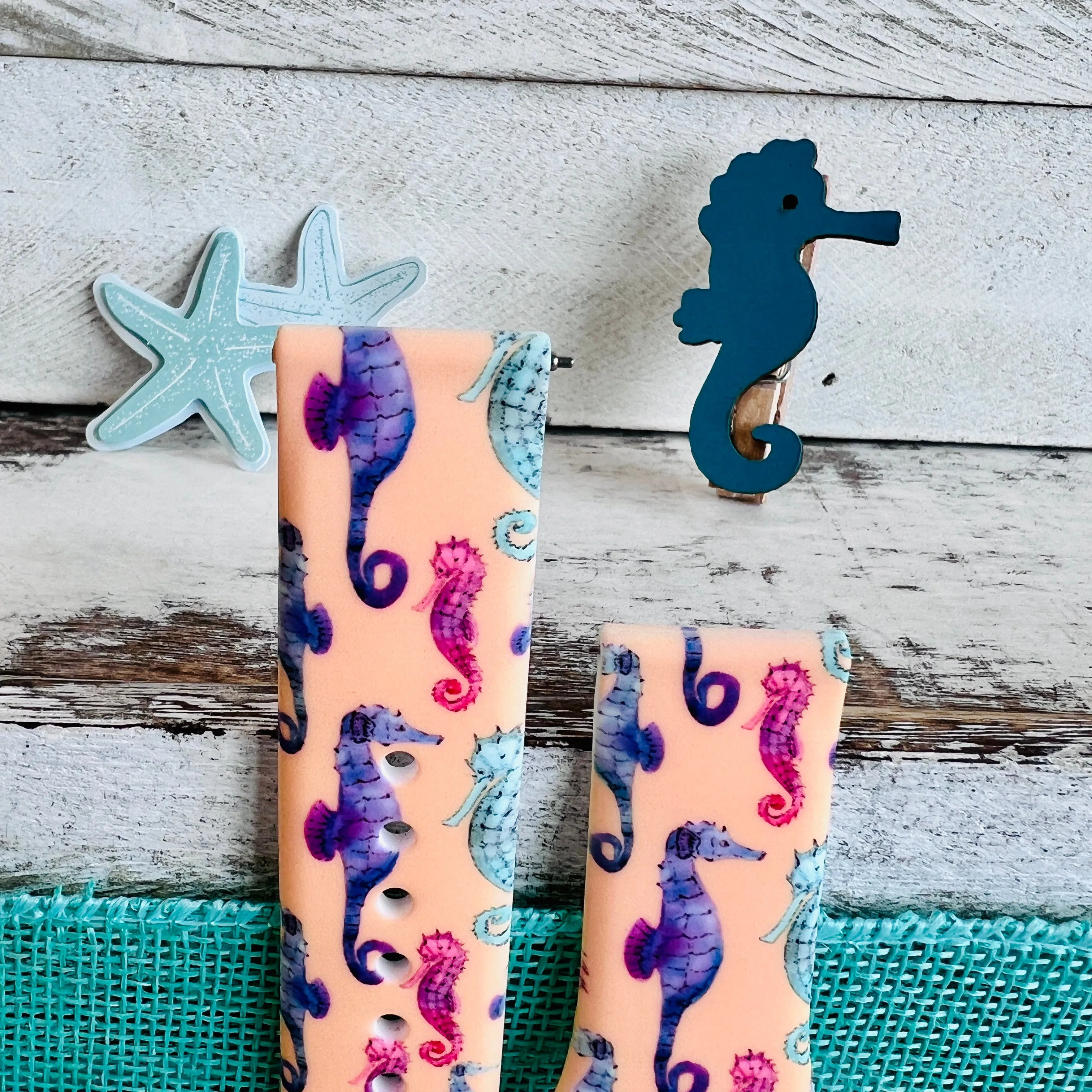 Fancy Seahorses  Print Silicone Band For Samsung Watch