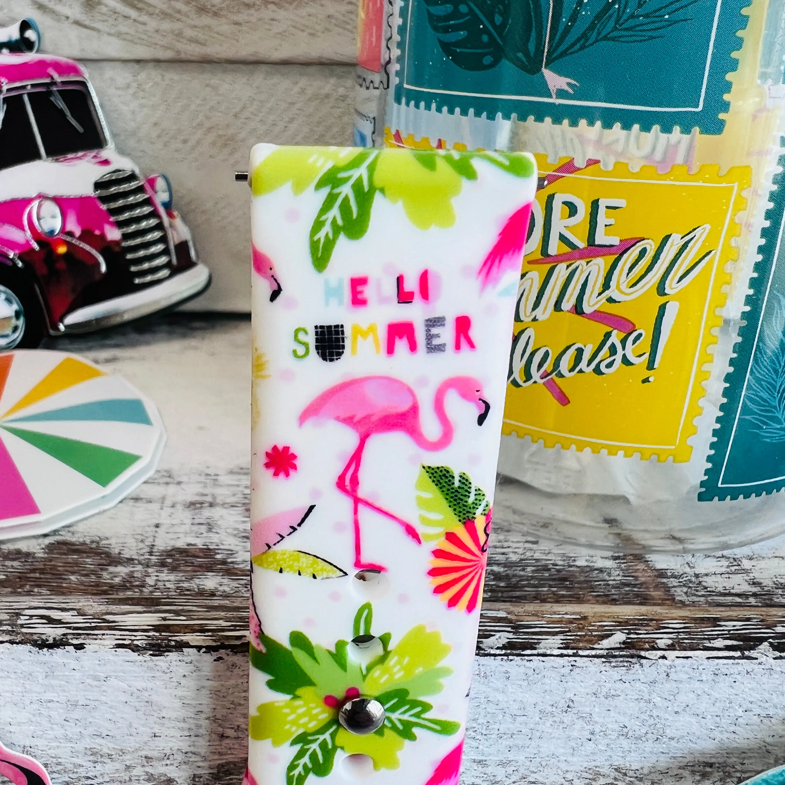 Flamingo Summer Print Silicone Band For Samsung Watch