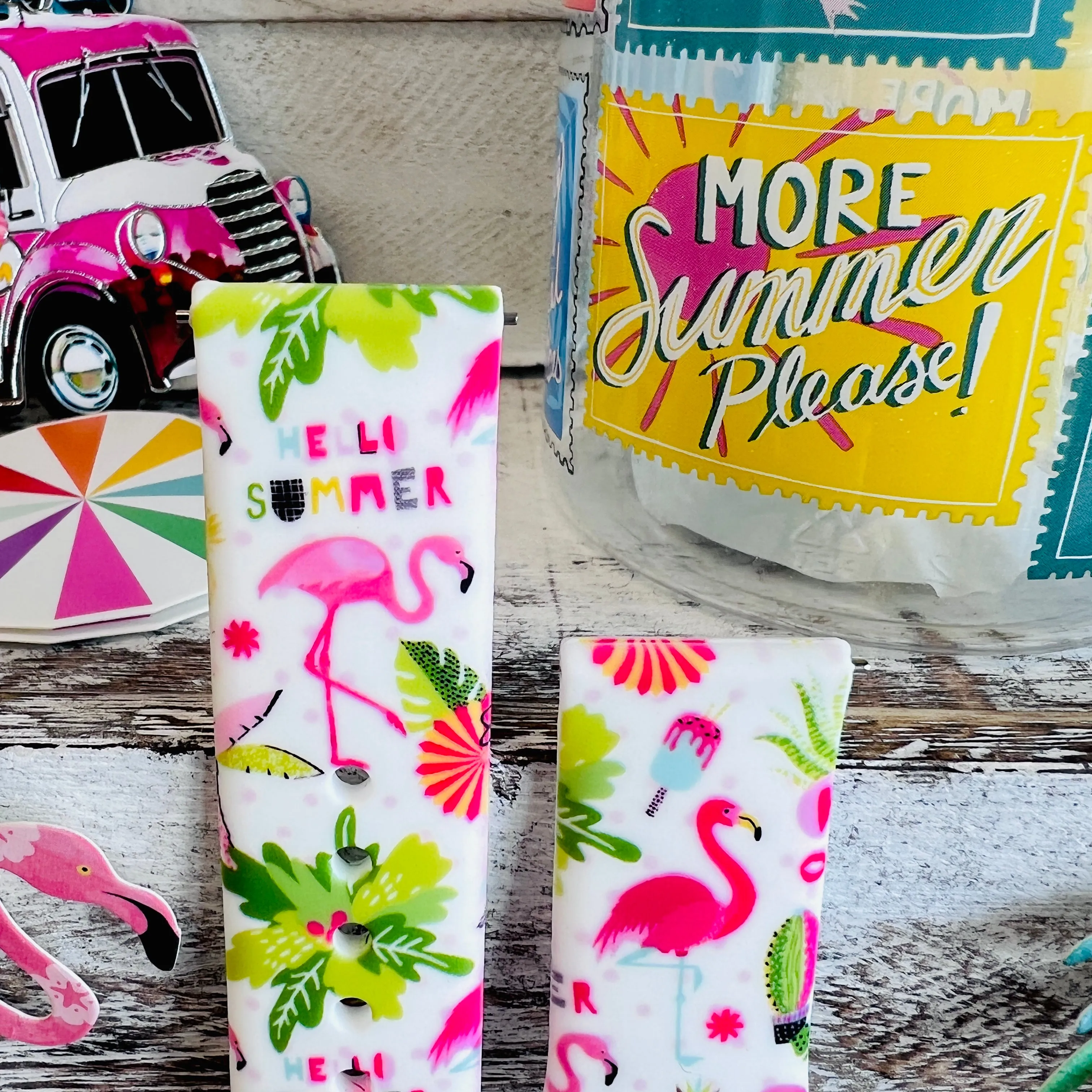 Flamingo Summer Print Silicone Band For Samsung Watch