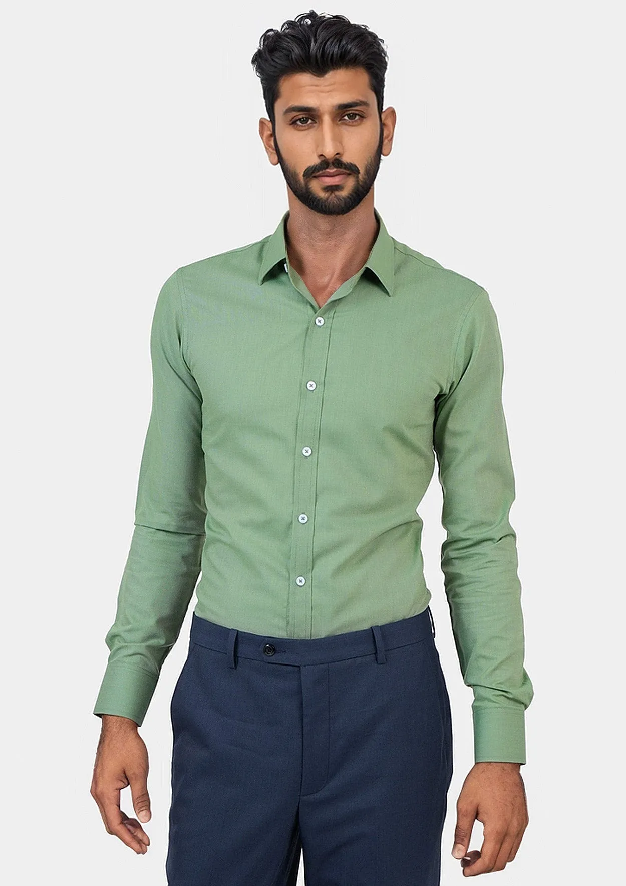 Forest Green Egyptian Cotton Broadcloth Shirt