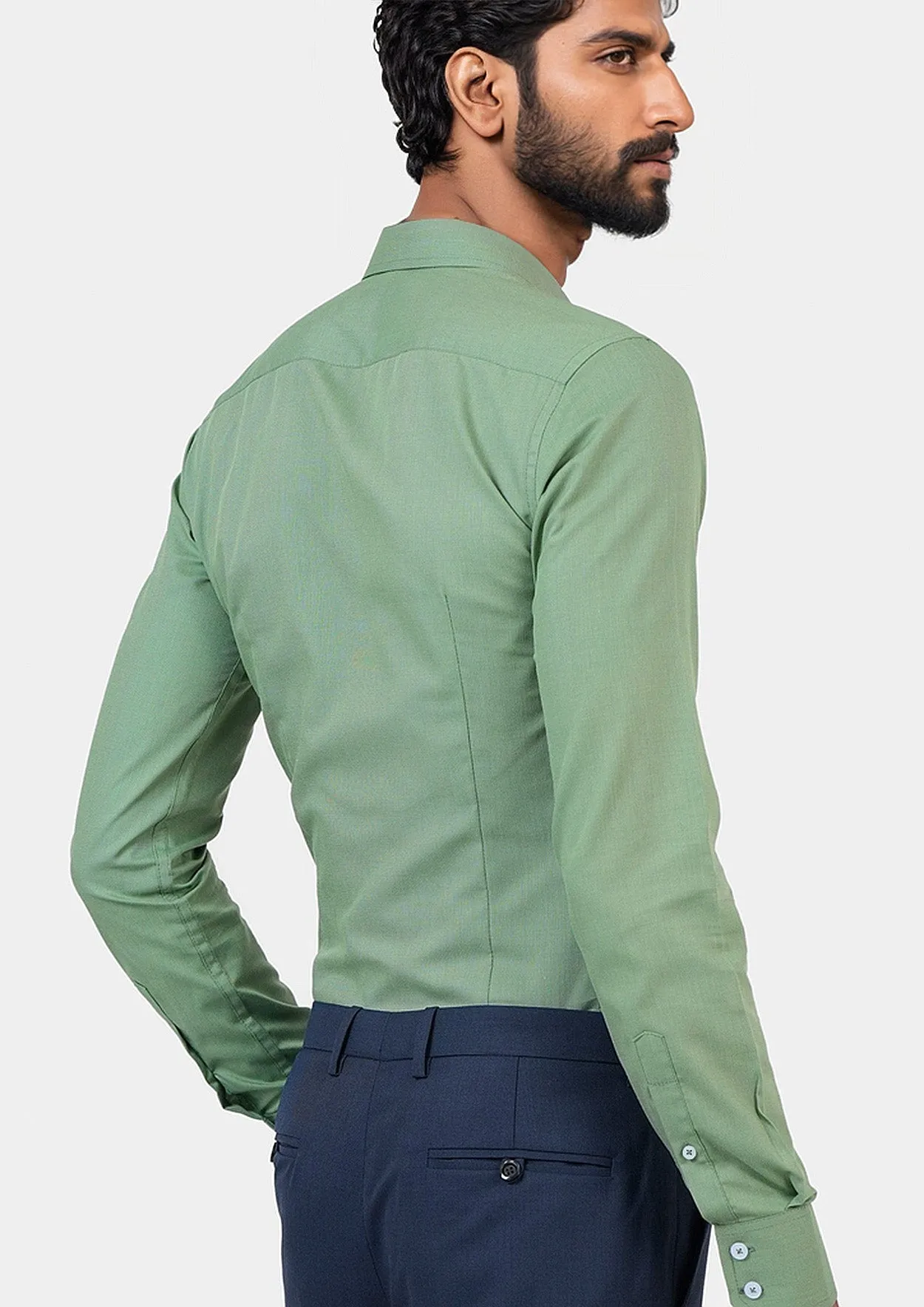 Forest Green Egyptian Cotton Broadcloth Shirt