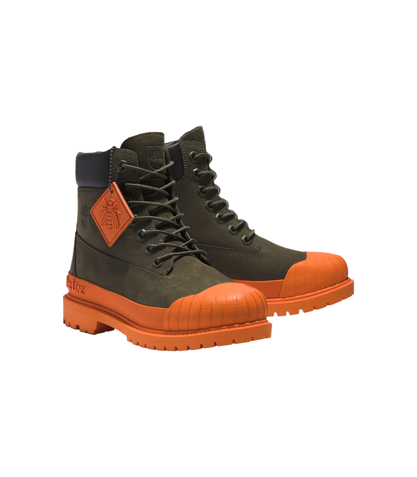 MENS TIMBERLAND® PREMIUM 6 RUBBER TOE WATERPROOF - GREEN/ORANGE