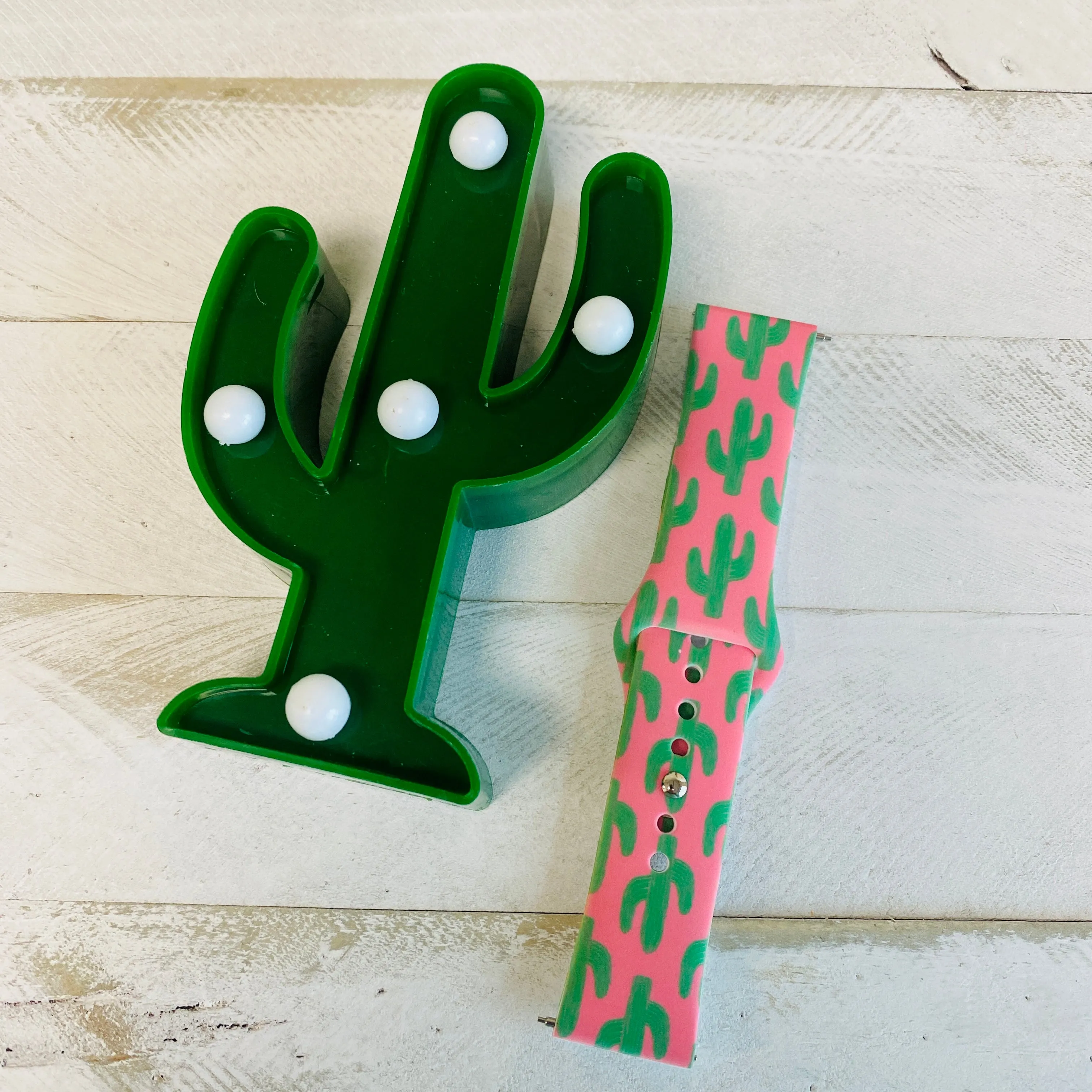 Pretty In Pink Cactus  Print Silicone Band For Samsung Watch