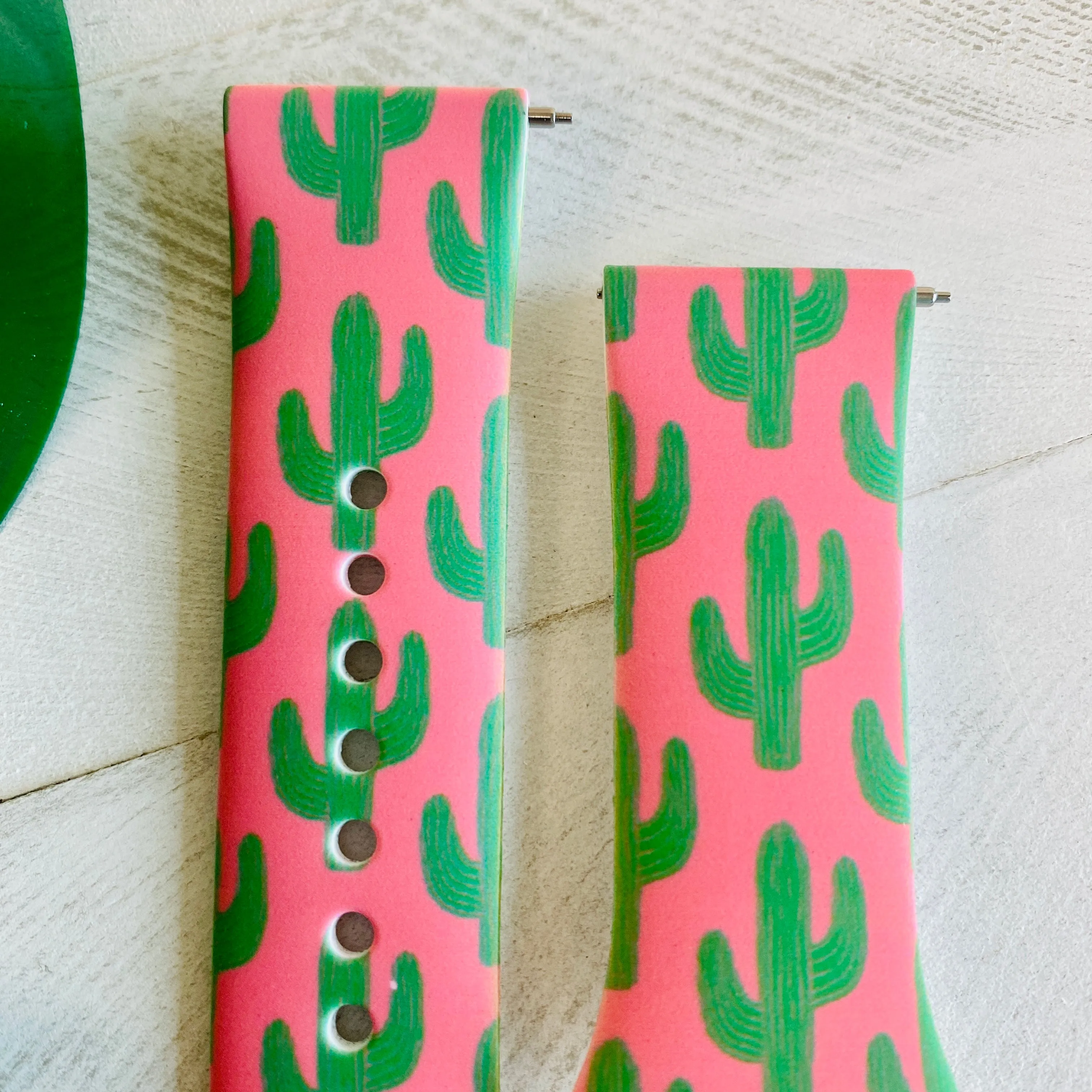 Pretty In Pink Cactus  Print Silicone Band For Samsung Watch