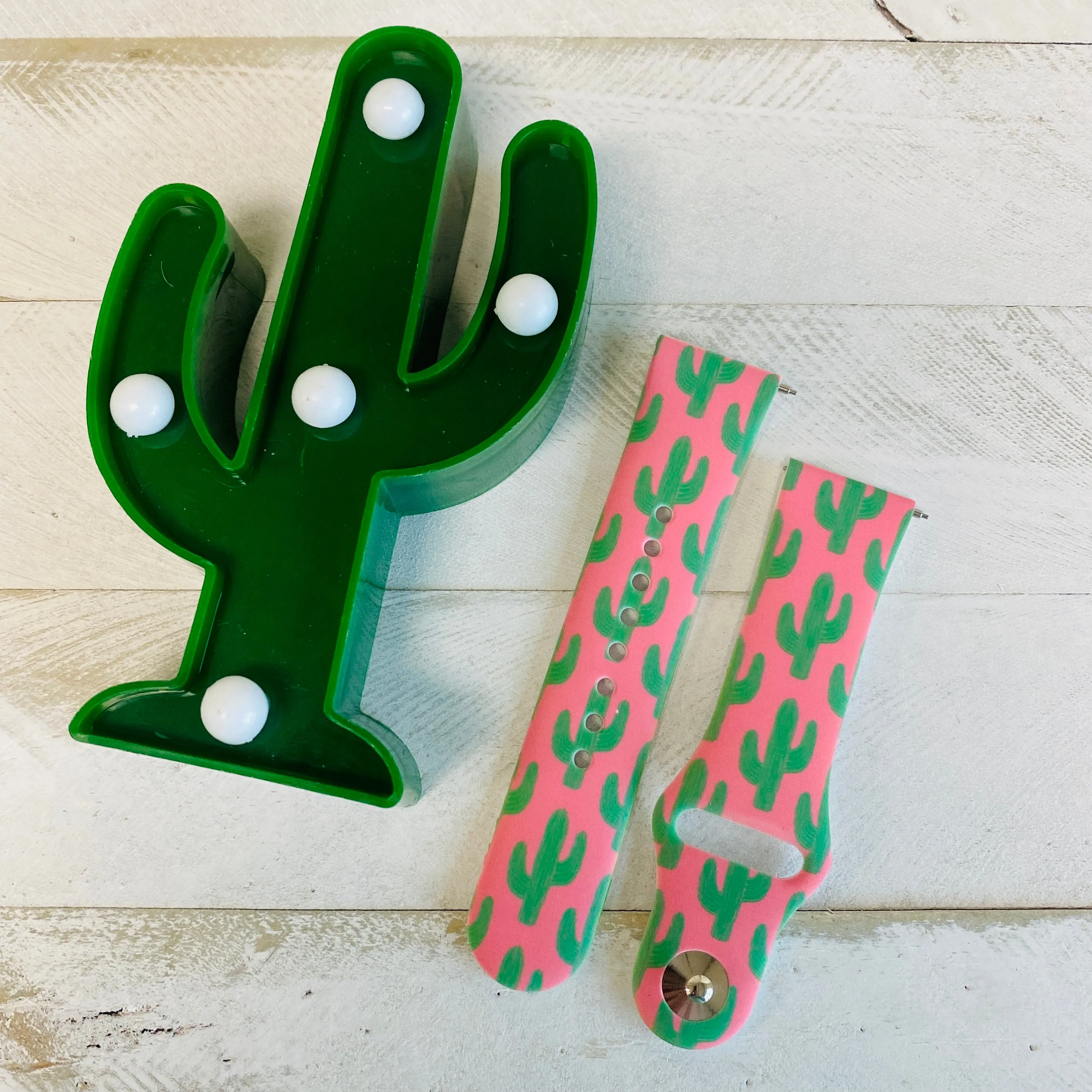 Pretty In Pink Cactus  Print Silicone Band For Samsung Watch