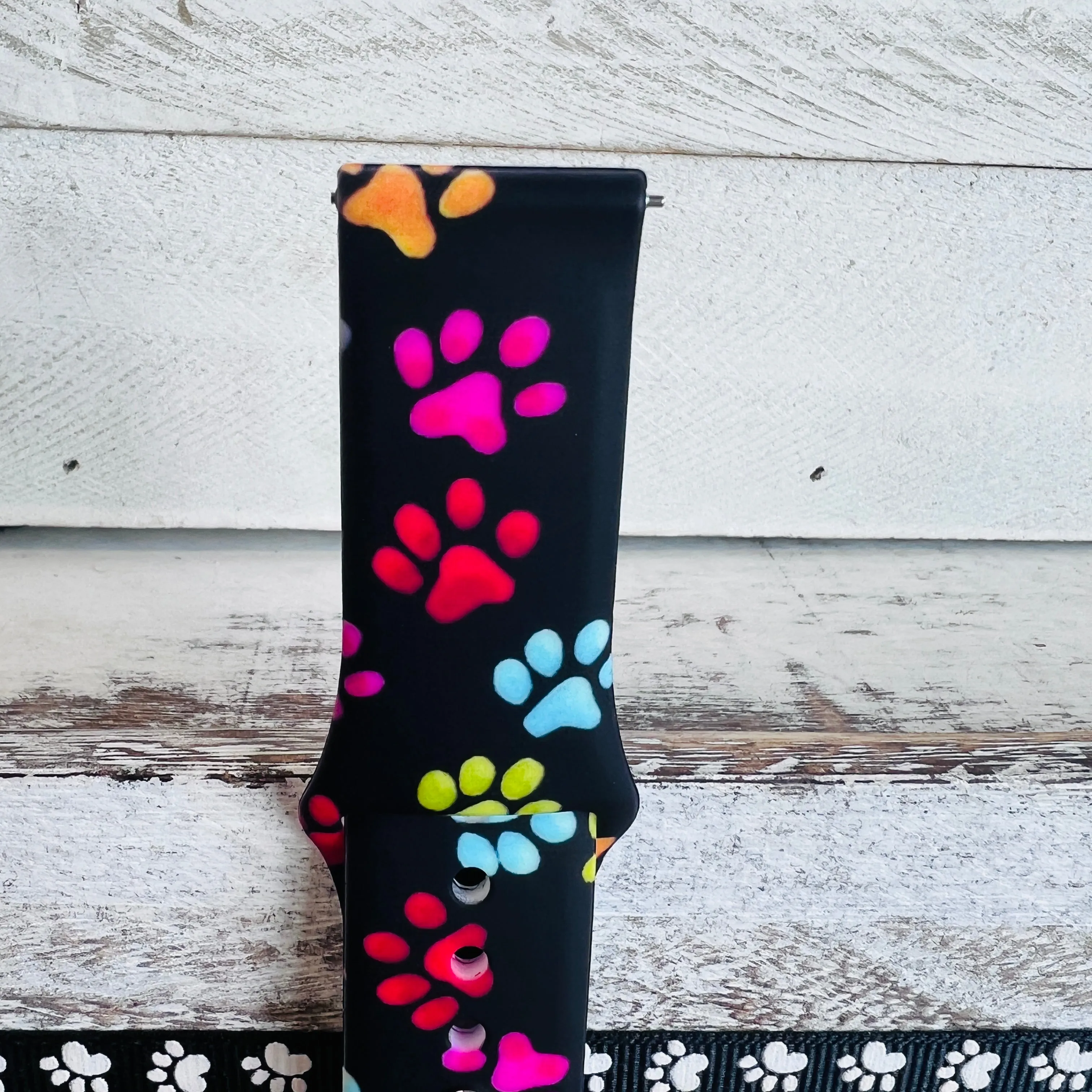 Rainbow Paw Print Silicone Band For Samsung Watch
