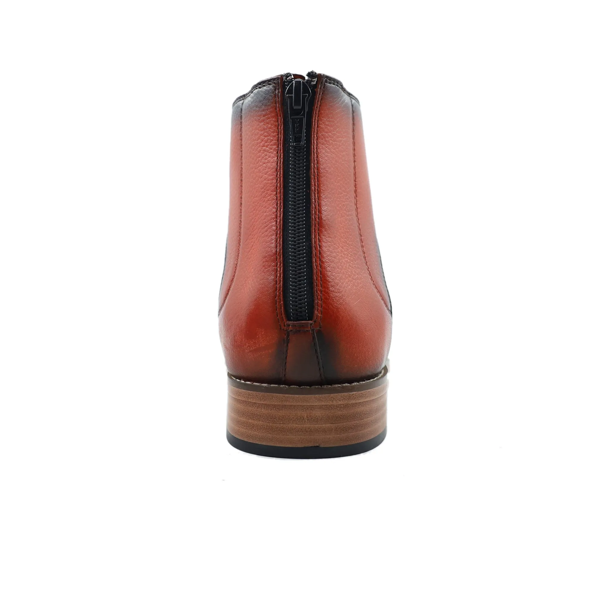 Tofua - Men's Burnished Orange Tan Pebble Grain Leather Boot